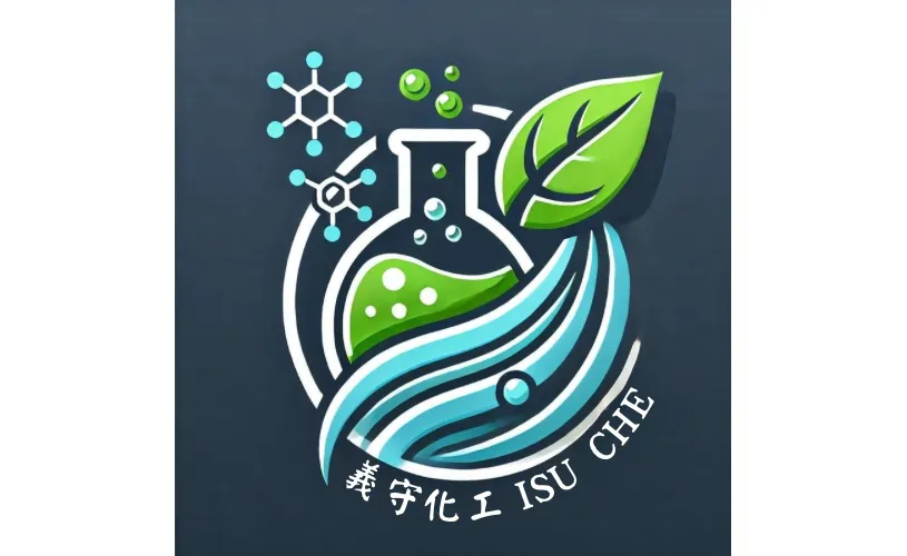 【綠色化工】將量瓶和綠葉結合,展現化工的環保技術與永續發展,再加入藍色流線型設計,除了象徵科技與智慧,還代表著綿延不絕的化工精神。